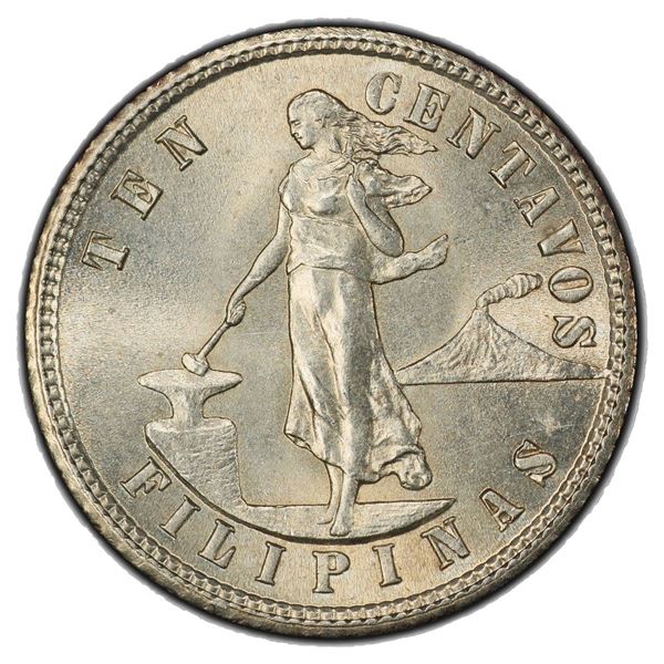 PHILIPPINES: U.S. Territory, AR 10 centavos, 1903, PCGS MS65