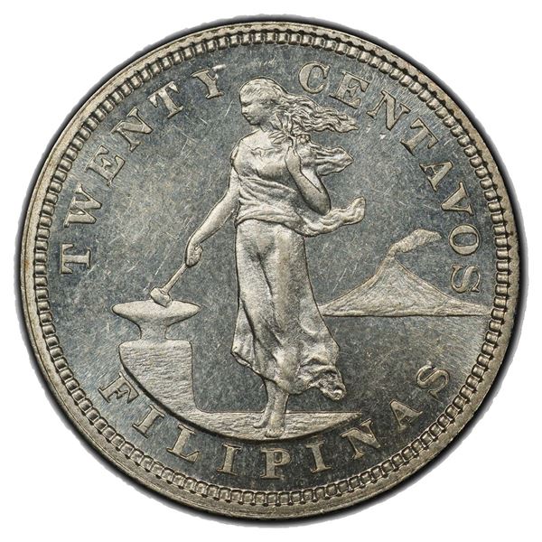 PHILIPPINES: U.S. Territory, AR 20 centavos, 1904, PCGS Proof 63