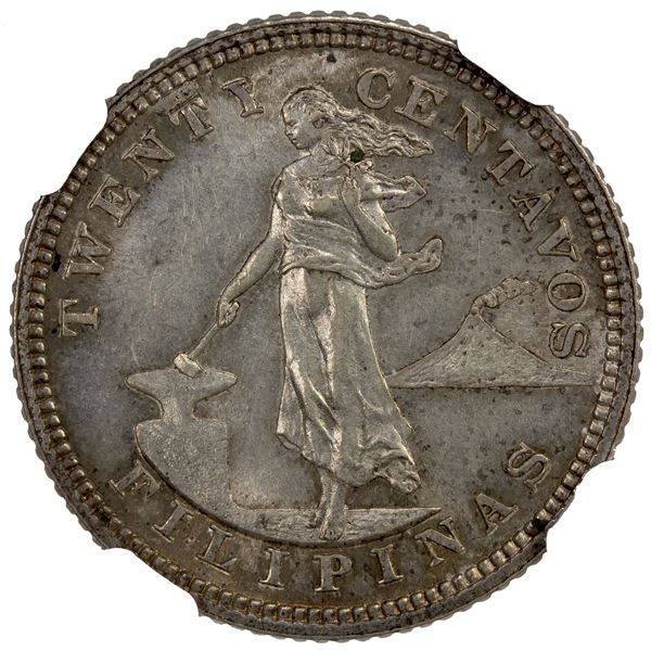 PHILIPPINES: U.S. Territory, AR 20 centavos, 1904, NGC MS62