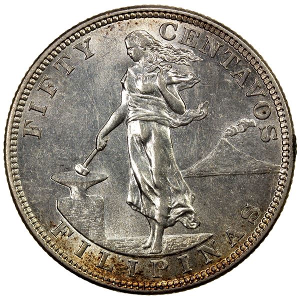 PHILIPPINES: U.S. Territory, AR 50 centavos, 1903, UNC