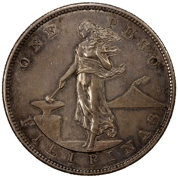 PHILIPPINES: U.S. Territory, AR peso, 1903, AU