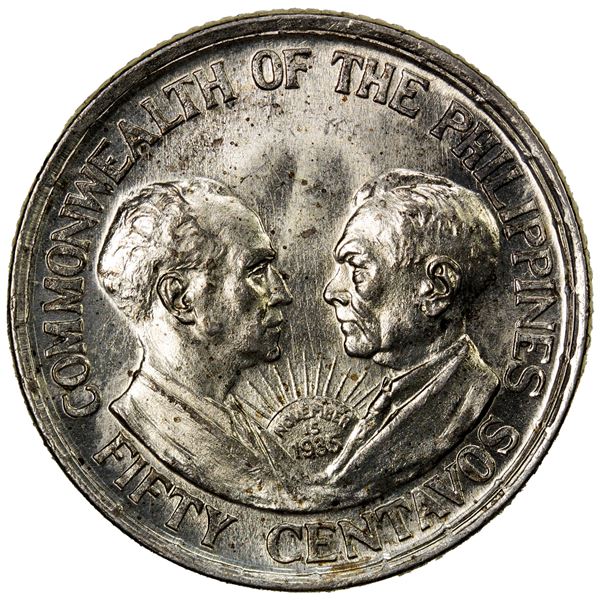 PHILIPPINES: Commonwealth, AR 50 centavos, 1936, UNC