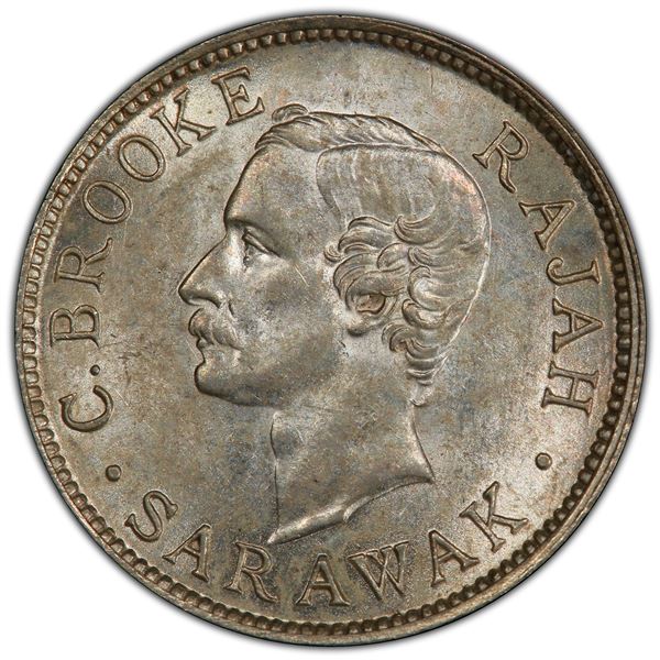 SARAWAK: AR 10 cents, 1911, PCGS AU58