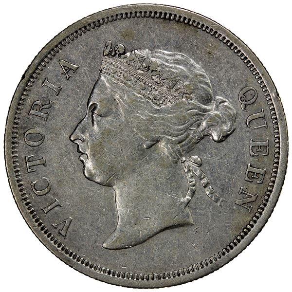 STRAITS SETTLEMENTS: AR 50 cents, 1886, EF