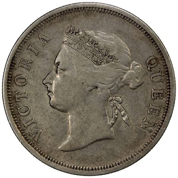 STRAITS SETTLEMENTS: AR 50 cents, 1888, VF