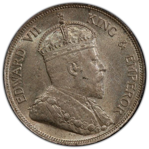STRAITS SETTLEMENTS: AR 50 cents, 1908, PCGS MS62