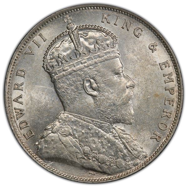 STRAITS SETTLEMENTS: AR dollar, 1908, PCGS MS61