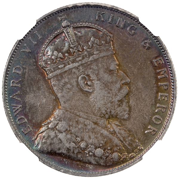 STRAITS SETTLEMENTS: AR dollar, 1907, NGC AU details