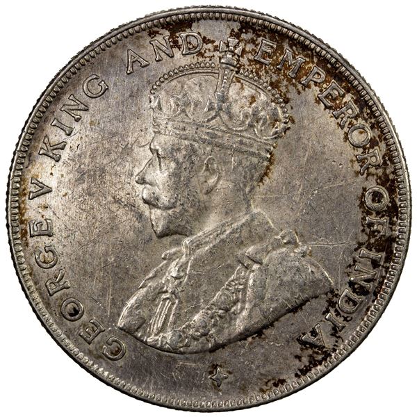 STRAITS SETTLEMENTS: AR dollar, 1919, AU