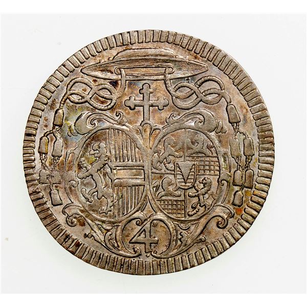 SALZBURG: Jakob Ernst, 1745-1747, AR 4 kreuzer, 1745, AU