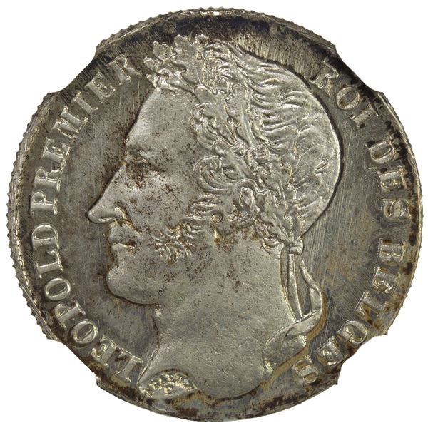 BELGIUM: Léopold I, 1831-1865, ¼ franc, 1834, NGC Proof 66