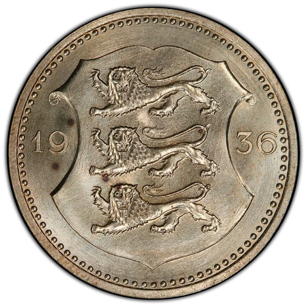 ESTONIA: Republic, 50 senti, 1936, PCGS MS64