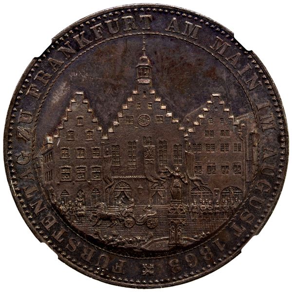 FRANKFURT AM MAIN: Free City, AR thaler, 1863, NGC MS62