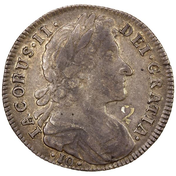 SCOTLAND: James VII (II in England), 1685-1689, AR 10 shillings (4.58g), 1687, VF