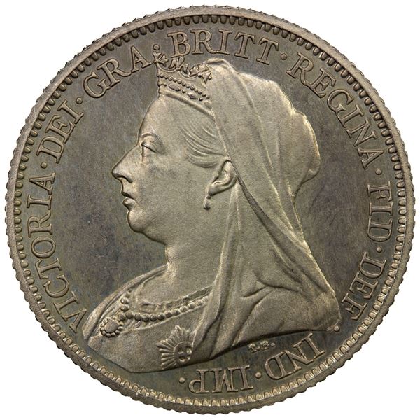 GREAT BRITAIN: Victoria, AR 6 pence, 1893, Proof