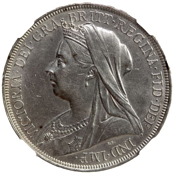 GREAT BRITAIN: Victoria, AR crown, 1897 year LXI, NGC MS60