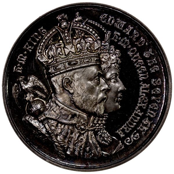 GREAT BRITAIN: Edward VII, 1901-1910, AR medal (23.90g), 1902, Specimen