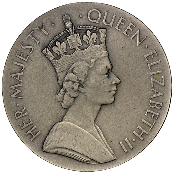 GREAT BRITAIN: Elizabeth II, 1952-, AR medal (66.02g), 1953, Choice UNC