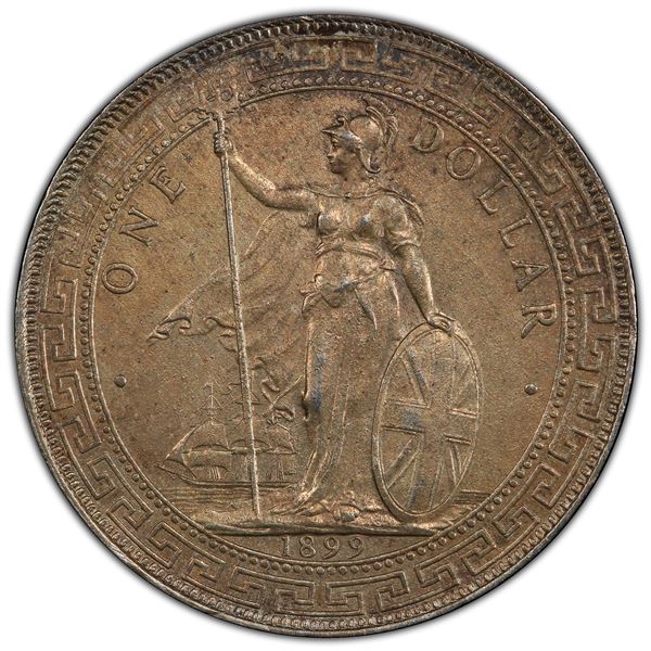 GREAT BRITAIN: AR trade dollar, 1899-B, PCGS AU details
