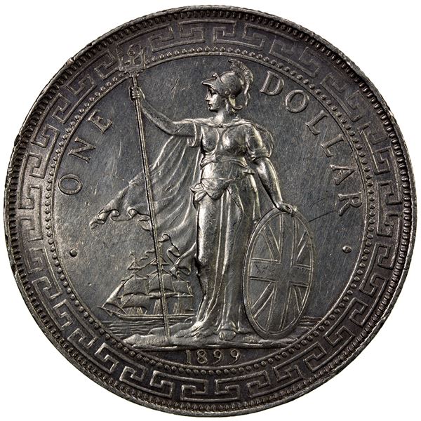 GREAT BRITAIN: AR trade dollar, 1899-B, EF