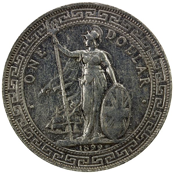 GREAT BRITAIN: AR trade dollar, 1899-B, EF
