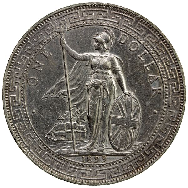 GREAT BRITAIN: AR trade dollar, 1899-B, EF