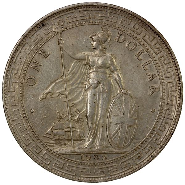 GREAT BRITAIN: AR trade dollar, 1902-B, EF