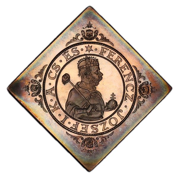 HUNGARY: AR thaler klippe, 1896-KB, PCGS Proof 66
