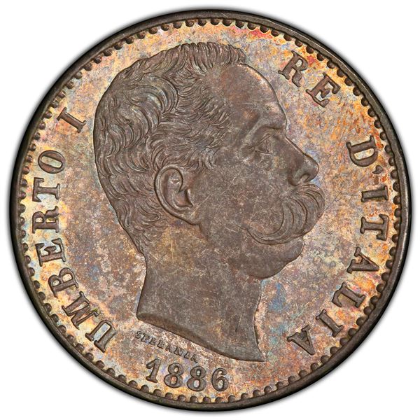 ITALY: Umberto I, 1878-1900, AR 2 lire, 1886-R, PCGS MS63