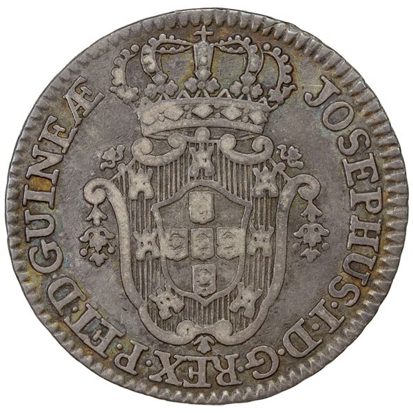 ANGOLA: Jose I, 1750-1777, AR 4 macutas, 1763, Fine