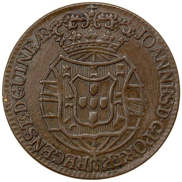 ANGOLA: João, as Prince Regent, 1799-1816, AE ½ macuta, 1814, VF-EF
