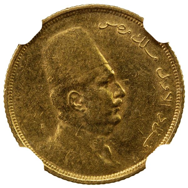 EGYPT: Fuad I, as King, 1922-1936, AV 20 qirsh, 1923/AH1341, NGC AU55