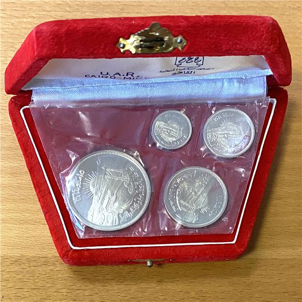 EGYPT: United Arab Republic, 4-coin proof set, 1964/AH1384