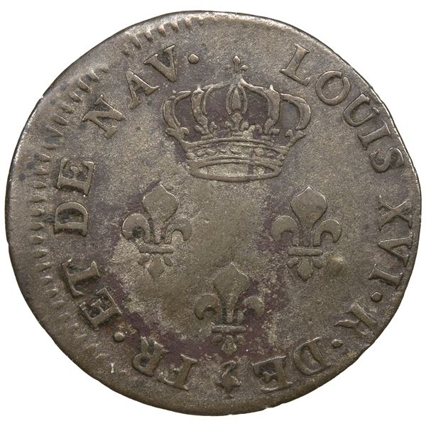 ISLES DE FRANCE ET DE BOURBON: Louis XVI, 1774-1790, BI 3 sols, 1781-A, VF