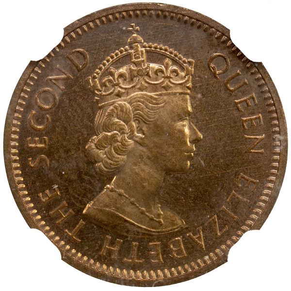 MAURITIUS: Elizabeth II, 1952-1987, 1 cent, 1962, NGC PF64 RC