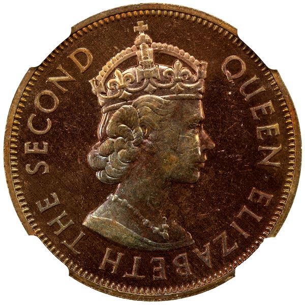 MAURITIUS: Elizabeth II, 1952-1987, 5 cents, 1964, NGC PF63 RB