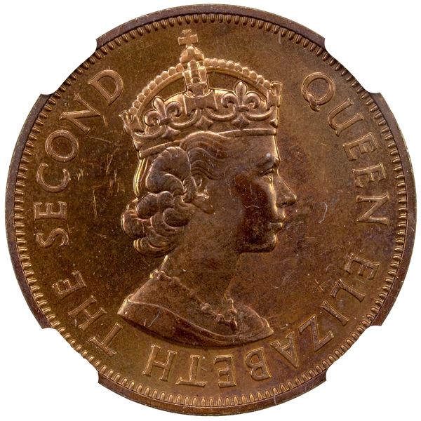 MAURITIUS: Elizabeth II, 1952-1987, 5 cents, 1964, NGC PF63 RB