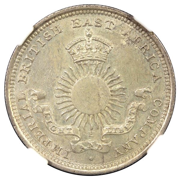 MOMBASA: Victoria, 1888-1896, AR ¼ rupee (4 annas), 1890-H, NGC MS63