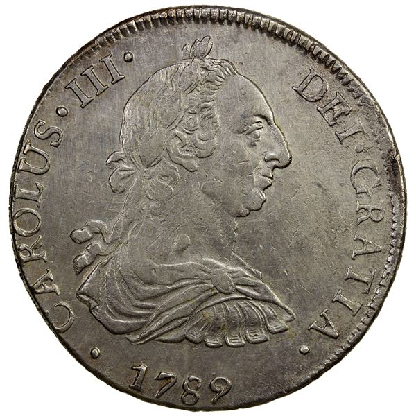 BOLIVIA: Carlos III, 1759-1788, AR 8 reales, 1789, EF
