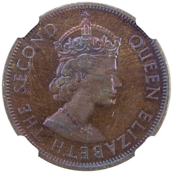 BRITISH CARRIBEAN TERRIRORIES: 1 cent 1962, NGC PF63 RB