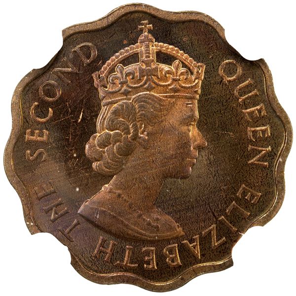 BRITISH HONDURAS: Elizabeth II, 1952-1973, 1 cent, 1959, NGC PF64 RB