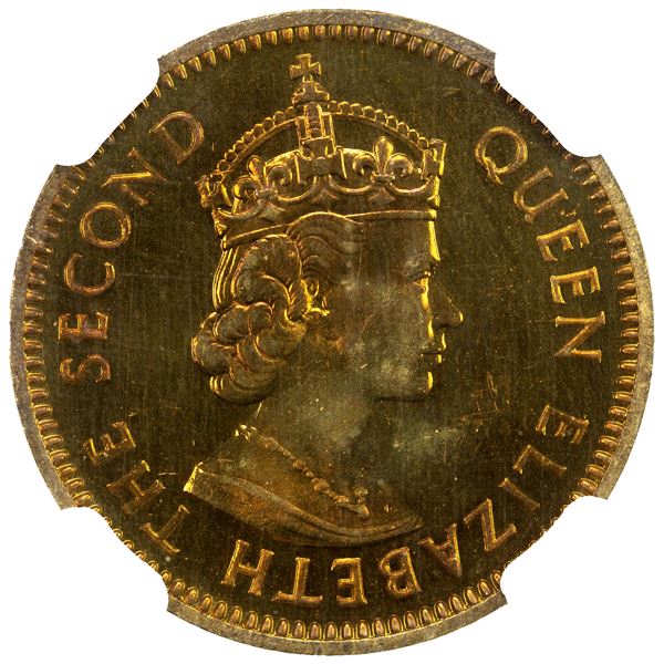 BRITISH HONDURAS: Elizabeth II, 1952-1973, 5 cents, 1962, NGC Proof 64
