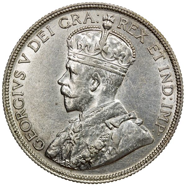 CANADA: George V, AR 50 cents, 1936, Choice EF