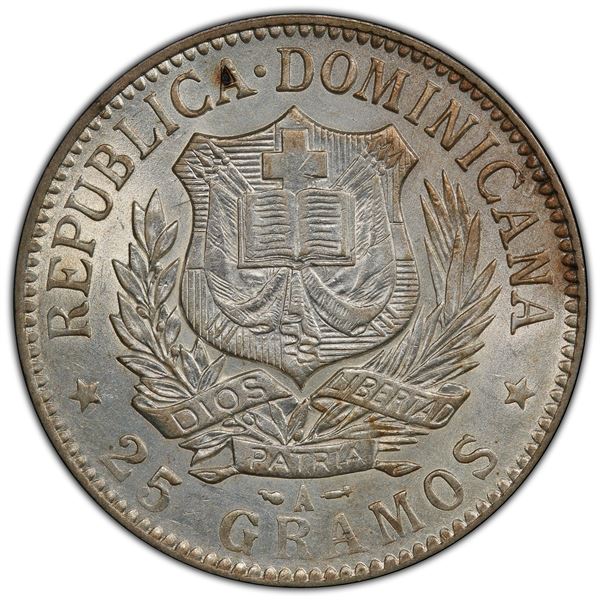 DOMINICAN REPUBLIC: AR peso, 1897, PCGS AU55