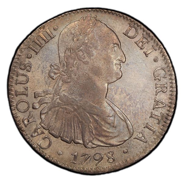 MEXICO: Carlos IV, 1788-1808, AR 8 reales, 1798, PCGS AU55