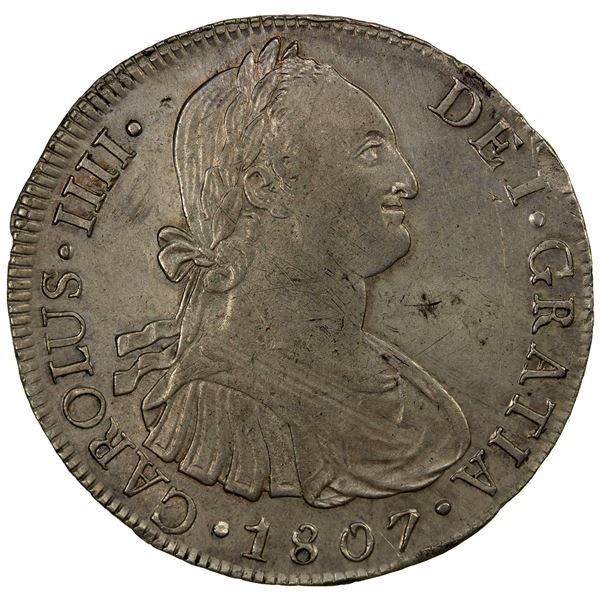 MEXICO: Carlos IV, 1788-1808, AR 8 reales, 1807, EF
