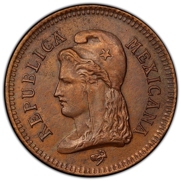 MEXICO: Republic, AE 2 centavos, Coahuila State, 1890, PCGS Specimen details