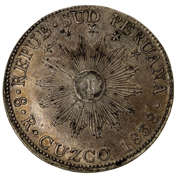 PERU: South Peru, AR 8 reales, 1838, Choice EF