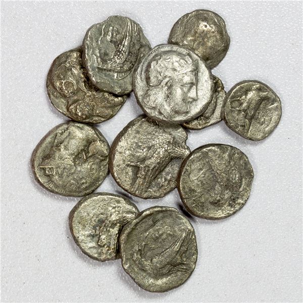 BACTRIA: LOT of 11 silver coins