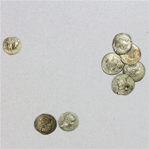 BACTRIA etc.: LOT of 8 AR obols